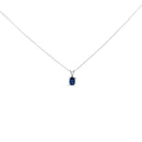 14K White Gold 6x4MM Oval Shaped Purple Amethyst Solitaire Pendant Necklace-7