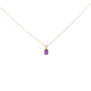 14K White Gold 6x4MM Oval Shaped Purple Amethyst Solitaire Pendant Necklace-8