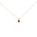 14K White Gold 6x4MM Oval Shaped Purple Amethyst Solitaire Pendant Necklace-11