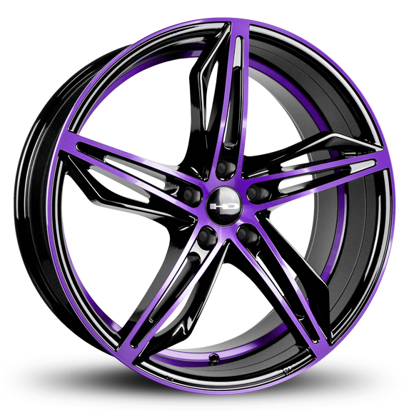 HD Wheels Fly Cutter 20x8.5 +35 5x114.3mm 73.1mm Gloss Purple&BK/Machined Face