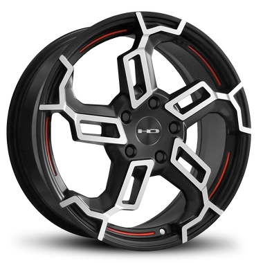 HD Wheels Switch 17x7 +40 5x100mm 73.1mm Satin Black/Red Line