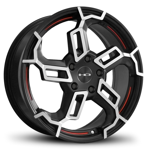 HD Wheels Switch 17x7 +40 5x100mm 73.1mm Satin Black/Red Line