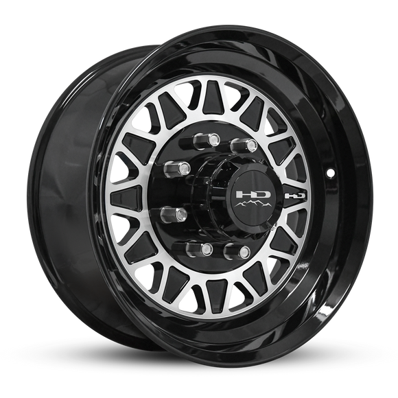 HD Trailer HDT Forged 17.5x6.75 +0 8x165mm 128.6mm Gloss Black/Machined Face