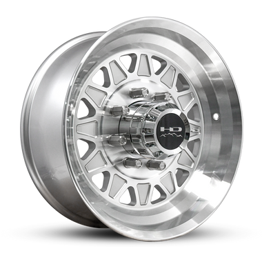 HD Trailer HDT Forged 17.5x6.75 +0 8x165mm 128.6mm Gloss Silver/Machined Face