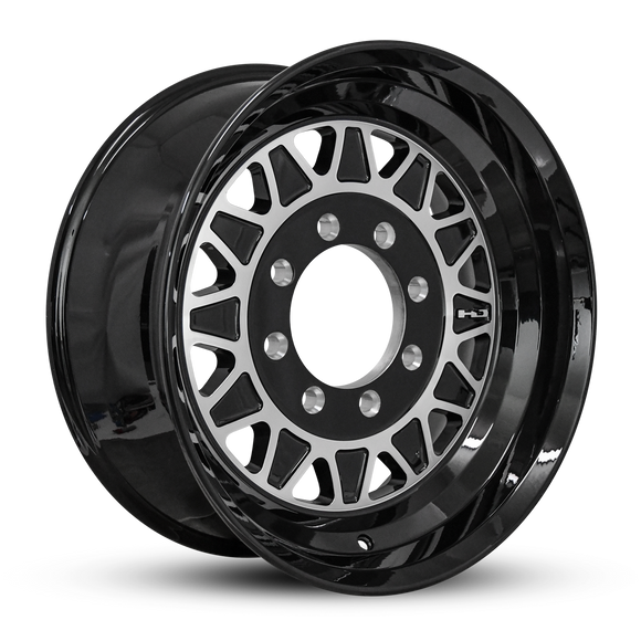 HD Trailer HDT Forged 17.5x6.75 +0 8x165mm 121.2mm Gloss Black/Machined Face - CAP NOT INCLUDED