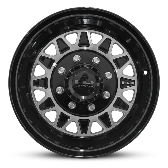 HD Trailer HDT Forged 17.5x6.75 +0 8x165mm 128.6mm Gloss Black/Machined Face