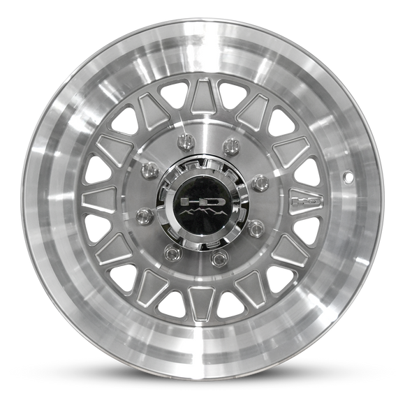HD Trailer HDT Forged 17.5x6.75 +0 8x165mm 128.6mm Gloss Silver/Machined Face