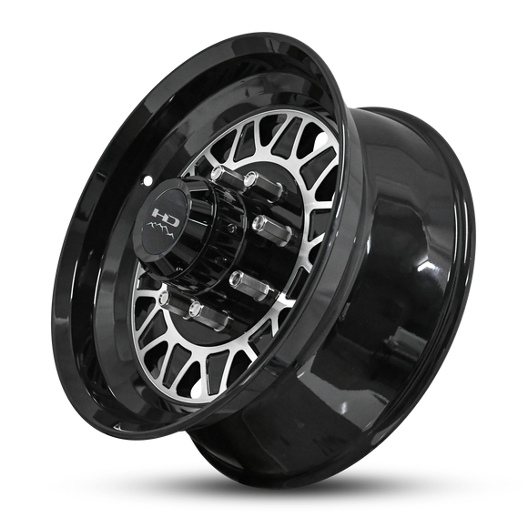 HD Trailer HDT Forged 17.5x6.75 +0 8x165mm 128.6mm Gloss Black/Machined Face