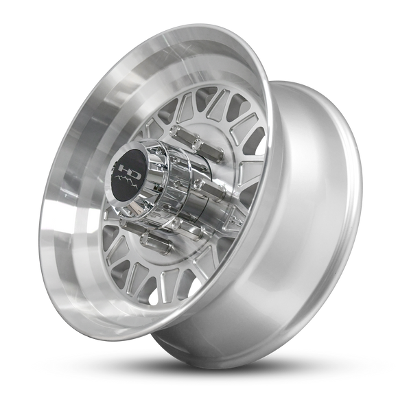 HD Trailer HDT Forged 17.5x6.75 +0 8x165mm 128.6mm Gloss Silver/Machined Face