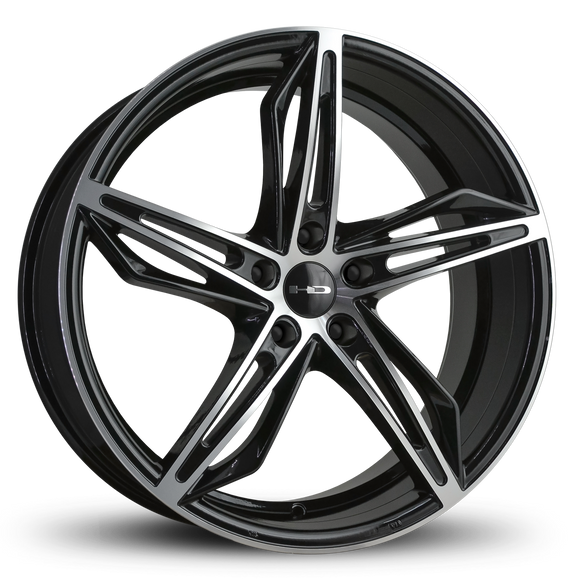 HD Wheels Fly Cutter 18x8 +35 5x114.3mm 73.1mm Gloss Black/Machined Face