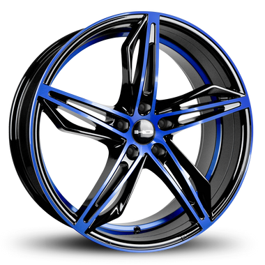 HD Wheels Fly Cutter 18x8 +35 5x114.3mm 73.1mm Gloss Blue&BK/Machined Face