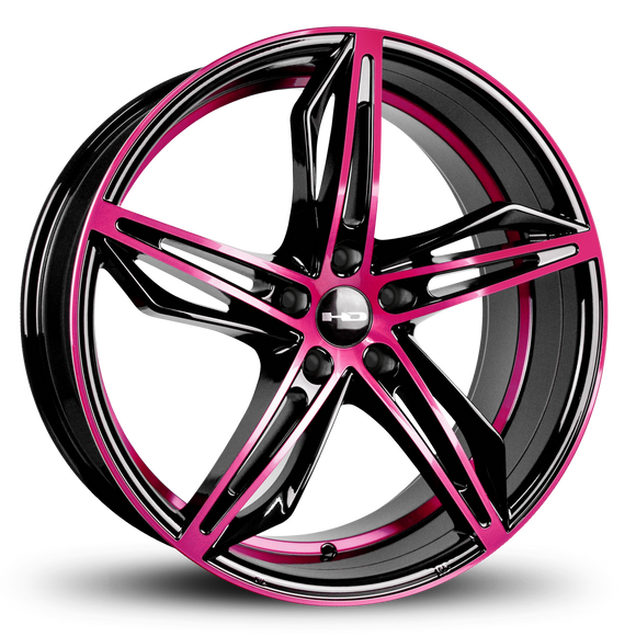 HD Wheels Fly Cutter 18x8 +35 5x114.3mm 73.1mm Gloss Pink&BK/Machined Face