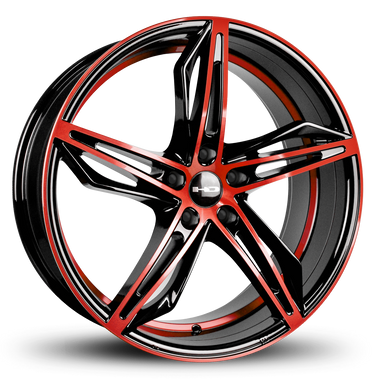 HD Wheels Fly Cutter 20x8.5 +35 5x114.3mm 73.1mm Gloss Red&BK/Machined Face