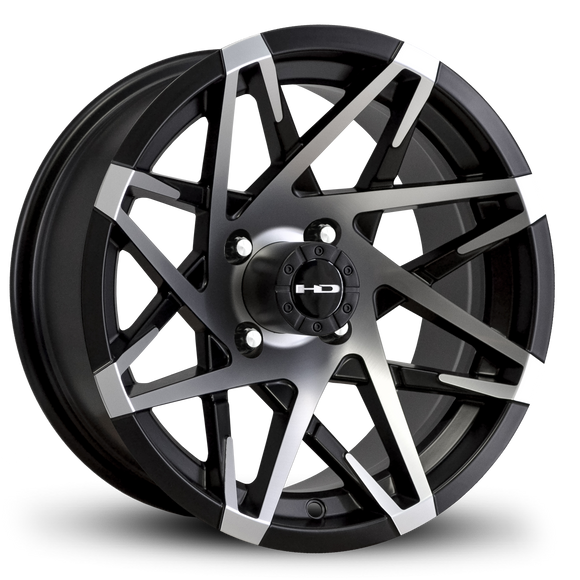 HD Golf Canyon 12x7 -14 4x101.6mm 68.2mm Satin Black/Machined Face