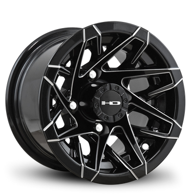 HD Golf Canyon 10x7 -14 4x101.6mm 68.2mm Gloss Black/Milled Edge