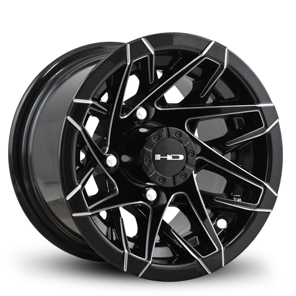 HD Golf Canyon 10x7 -14 4x101.6mm 68.2mm Gloss Black/Milled Edge