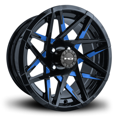 HD Golf Canyon 14x7 -14 4x101.6mm 68.2mm Gloss Blue&BK/Milled Face