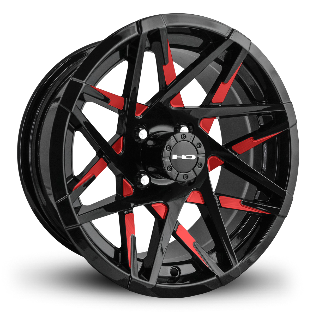 HD Golf Canyon 14x7 -14 4x101.6mm 68.2mm Gloss Red&BK/Milled Face ...