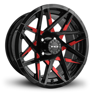 HD Golf Canyon 14x7 -14 4x101.6mm 68.2mm Gloss Red&BK/Milled Face