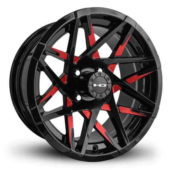HD Golf Canyon 14x7 -14 4x101.6mm 68.2mm Gloss Red&BK/Milled Face