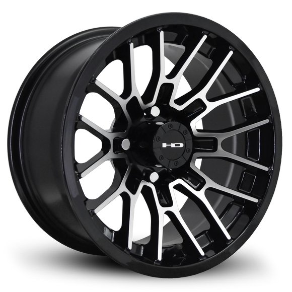 HD Golf RTC 12x7 -14 4x101.6mm 68.2mm Gloss Black/Machined Face