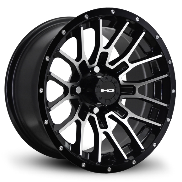 HD Golf RTC 14x7 -14 4x101.6mm 68.2mm Gloss Black/Mchnd Fc Blk Riv
