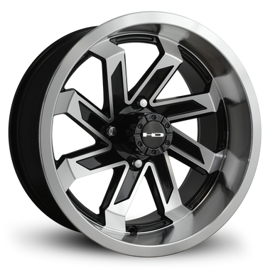 HD Golf Saw 14x7 -14 4x101.6mm 68.2mm Gloss Black/Machined Face&Lip