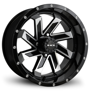 HD Golf Saw 12x7 -14 4x101.6mm 68.2mm Gloss Black/Mchnd Face w/Rvts