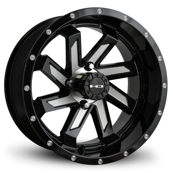 HD Golf Saw 12x7 -14 4x101.6mm 68.2mm Gloss Black/Milled Face