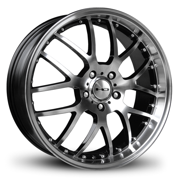 HD Wheels MSR 18x7.5 +35 5x114.3mm 73.1mm Gloss Black/Mchnd Fc Chr/Riv