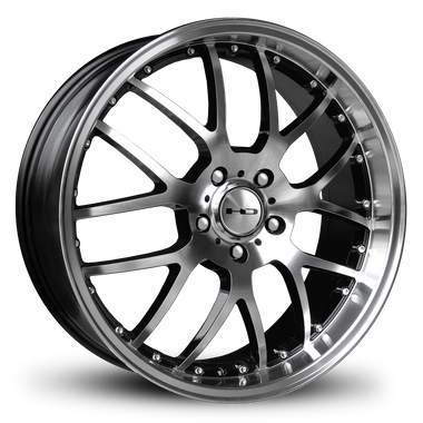 HD Wheels MSR 20x8 +35 5x112mm 73.1mm Gloss Black/Mchnd Fc Chr/Riv