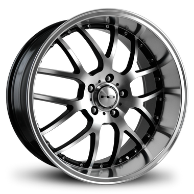 HD Wheels MSR 18x9 +42 5x112mm 73.1mm Gloss Black/Mchnd Fc Chr/Riv