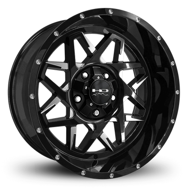 HD Offroad Caliber 20x10 -25 5x127/5x139.7mm 78.1mm Gloss Black/Milled Face
