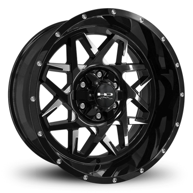 HD Offroad Caliber 20x10 -25 8x170mm 125mm Gloss Black/Milled Face