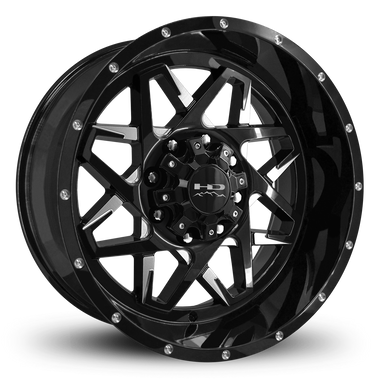 HD Offroad Caliber 20x10 -40 8x170mm 125mm Gloss Black/Milled Face