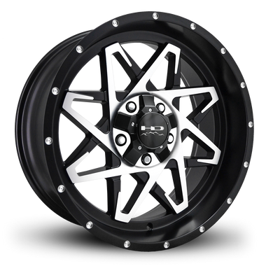 HD Offroad Caliber 20x9 +0 5x127/5x139.7mm 106.2mm Satin Black/Machined Face