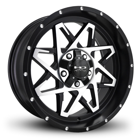 HD Offroad Caliber 20x9 +0 5x127/5x139.7mm 106.2mm Satin Black/Machined Face