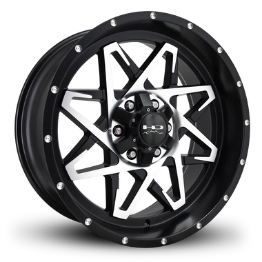HD Offroad Caliber 20x9 -10 6x135/6x139.7mm 106.2mm Satin Black/Machined Face