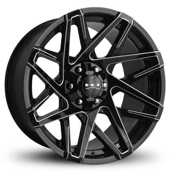 HD Offroad Canyon 20x9 +15 6x120/6x139.7mm 106.2mm Gloss Black/Milled Edge