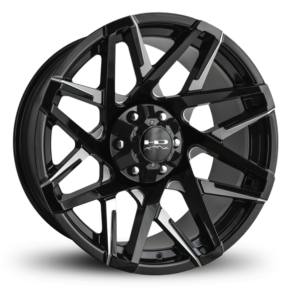 HD Offroad Canyon 20x10 -25 5x127/5x139.7mm 78.1mm Gloss Black/Milled Face