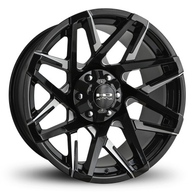 HD Offroad Canyon 20x9 +0 6x135/6x139.7mm 106.2mm Gloss Black/Milled Face