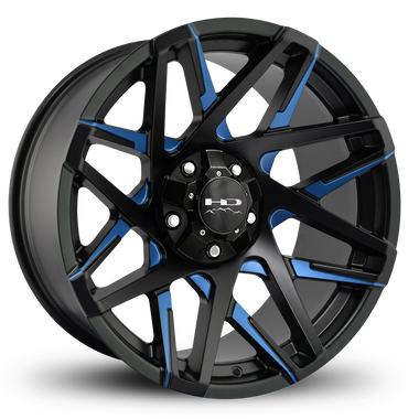 HD Offroad Canyon 20x10 -25 5x127/5x139.7mm 78.1mm Satin Blue&BK/Milled Face