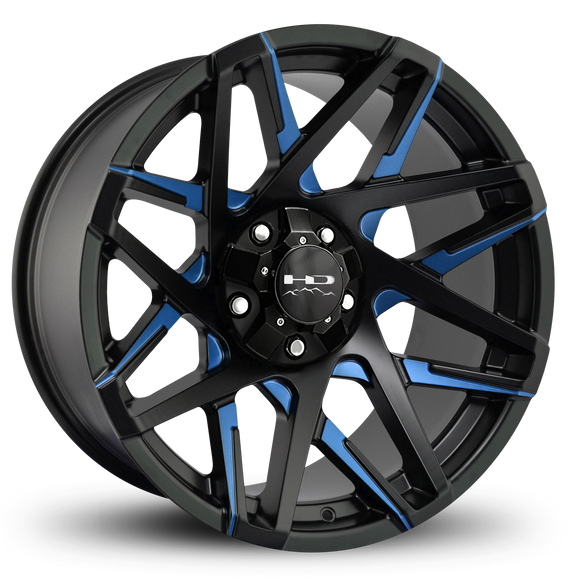 HD Offroad Canyon 20x10 -25 5x127/5x139.7mm 78.1mm Satin Blue&BK/Milled Face