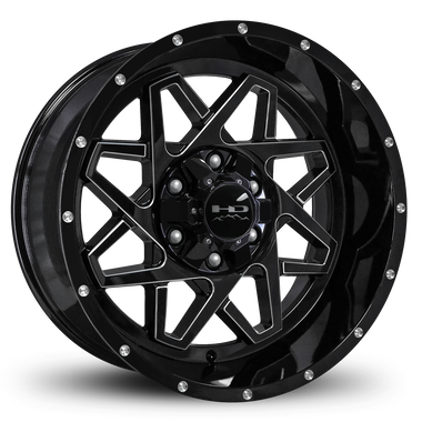 HD Offroad Gridlock 20x10 -40 6x135/6x139.7mm 106.2mm Gloss Black/Milled Edge