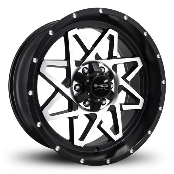 HD Offroad Gridlock 20x9 -10 6x135/6x139.7mm 106.2mm Satin Black/Machined Face