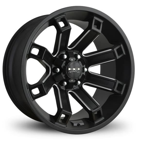 HD Offroad Hollow Point 20x10 -35 6x135/6x139.7mm 106.2mm Satin Black/Milled Edge