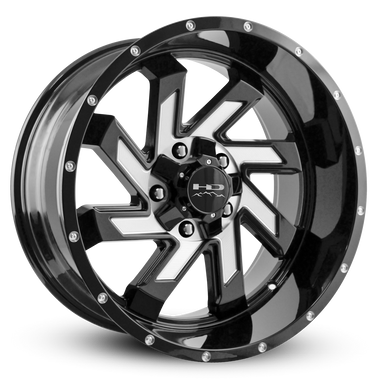 HD Offroad Saw 20x10 -25 5x127/5x139.7mm 78.1mm Gloss Black/Milled Face