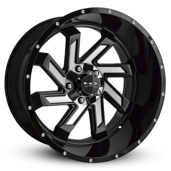 HD Offroad Saw 22x12 -44 5x127/5x139.7mm 78.1mm Gloss Black/Milled Face