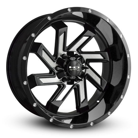 HD Offroad Saw 20x10 -25 6x135/6x139.7mm 106.2mm Satin Black/Milled Face