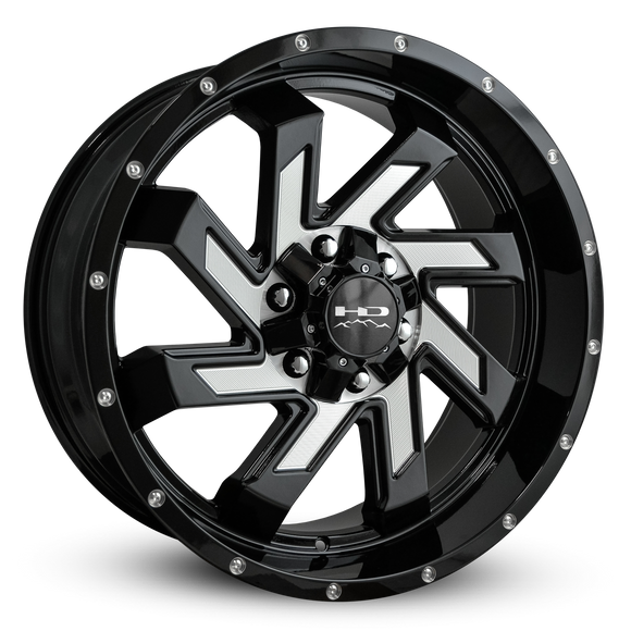 HD Offroad Saw 20x9 +0 6x135/6x139.7mm 106.2mm Gloss Black/Milled Face